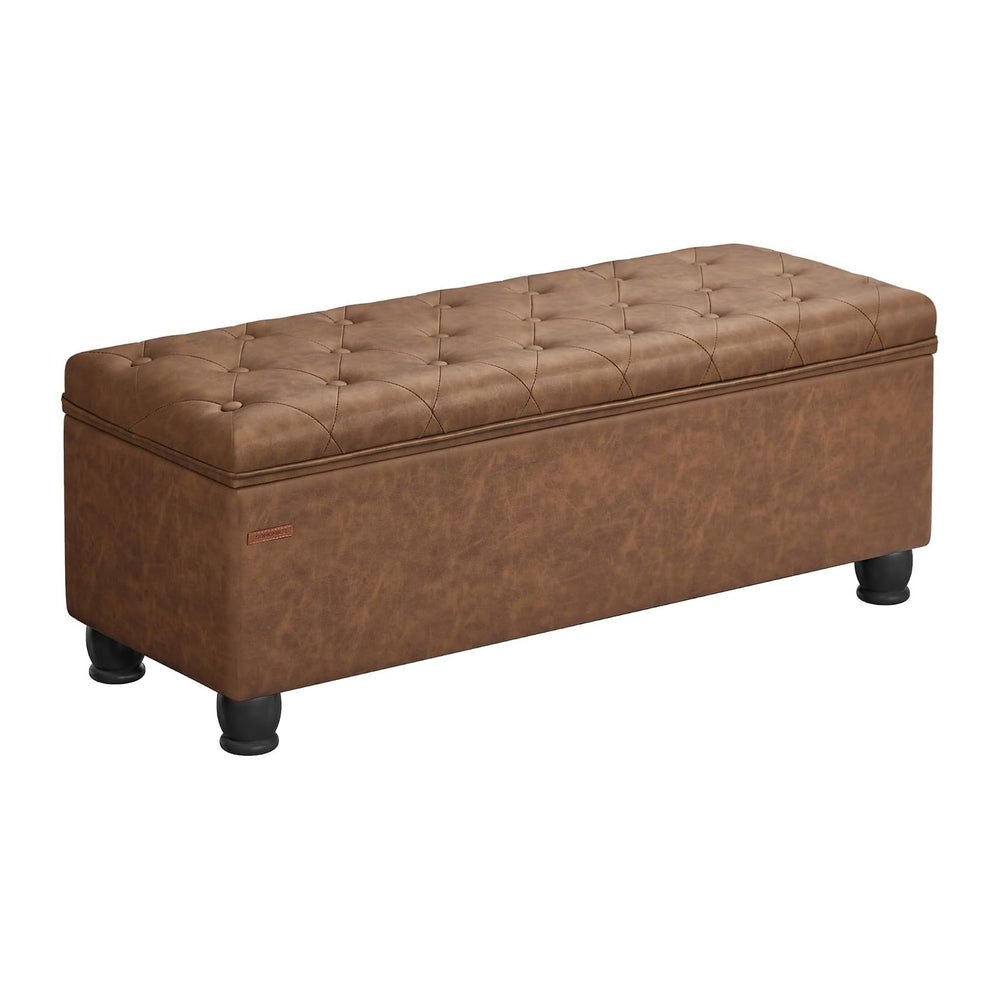 SONGMICS Storage Ottoman, Storage Bench, Tufted Entryway Bedroom Bench