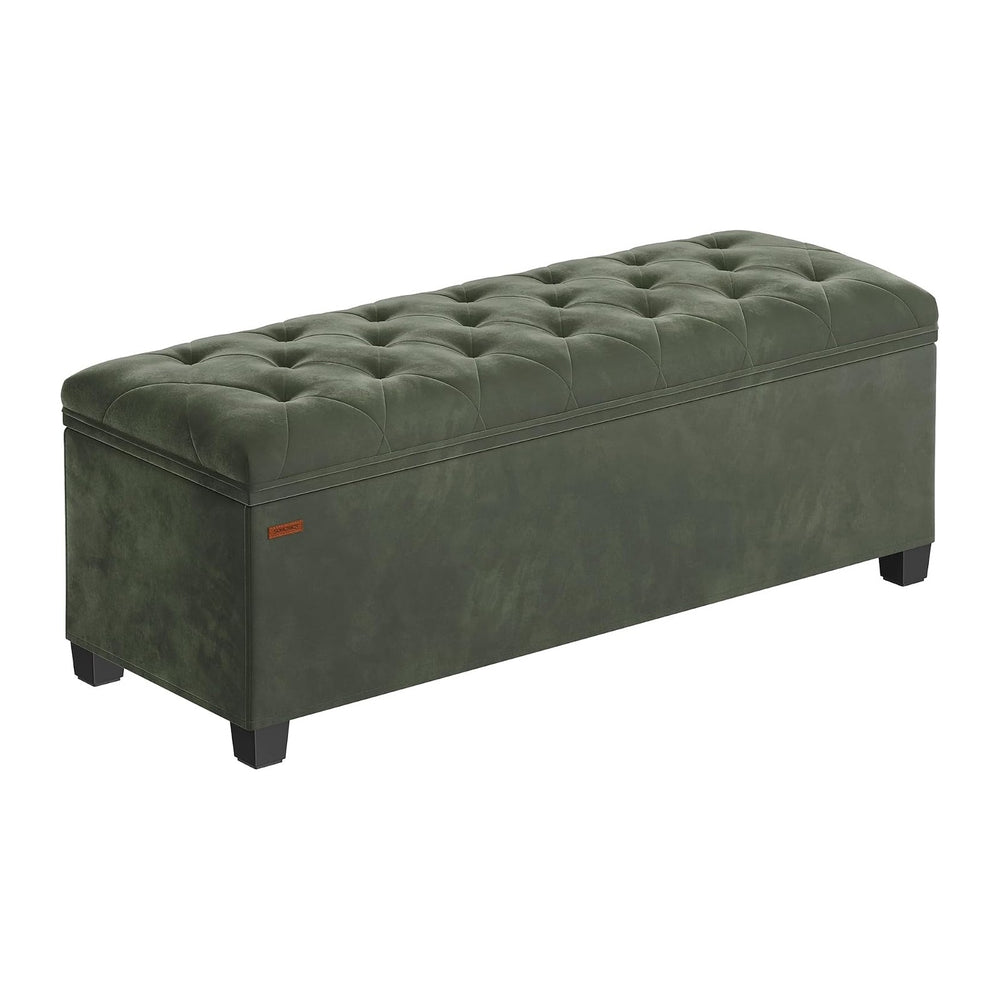 SONGMICS Velvet Storage Ottoman Bench, Foot Rest