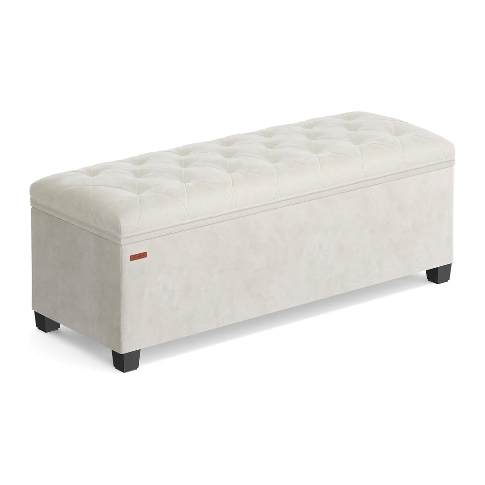 SONGMICS Velvet Storage Ottoman Bench, Foot Rest