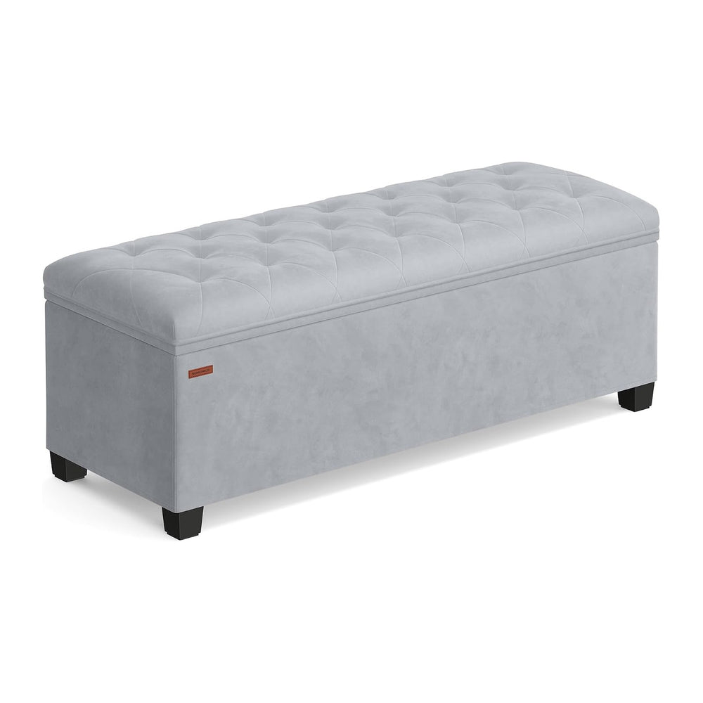 SONGMICS Velvet Storage Ottoman Bench, Foot Rest