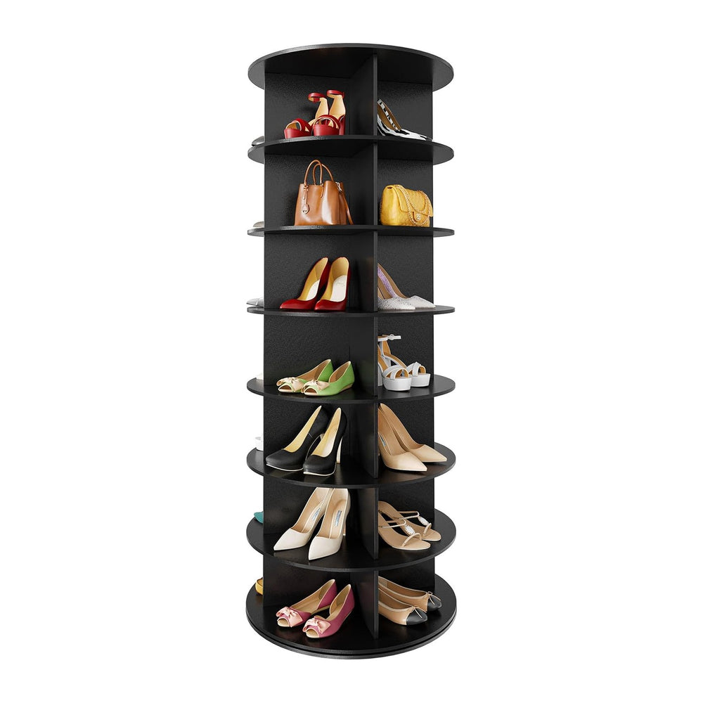 SpaceAid 7 Tier Rotating Shoe Rack Tower, Spinning Shoe Display Lazy Susan, R...