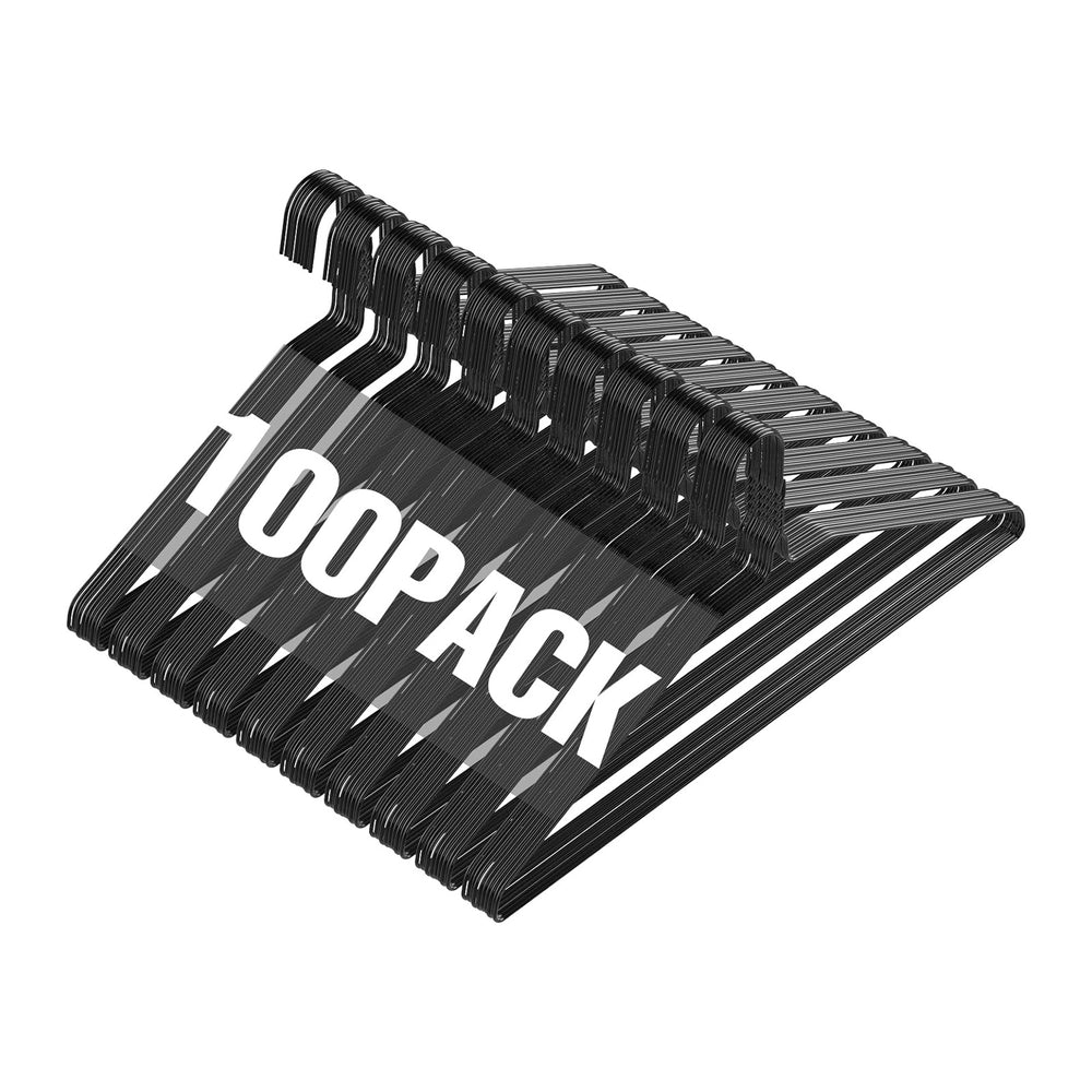 SPECILITE Wire Metal Clothes Hangers Bulk 100 Pack, Ultra Thin, Black