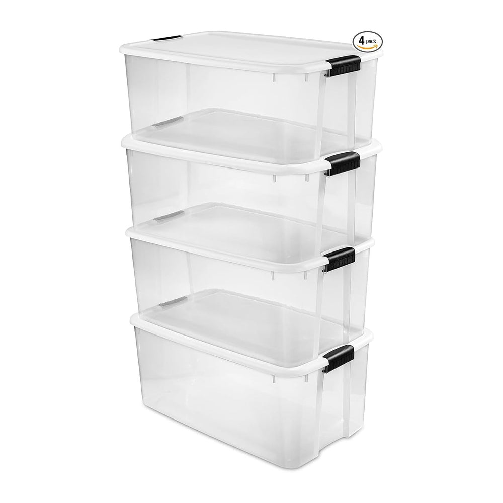 Sterilite 4-Pack Ultra Latching Box, Storage Bins