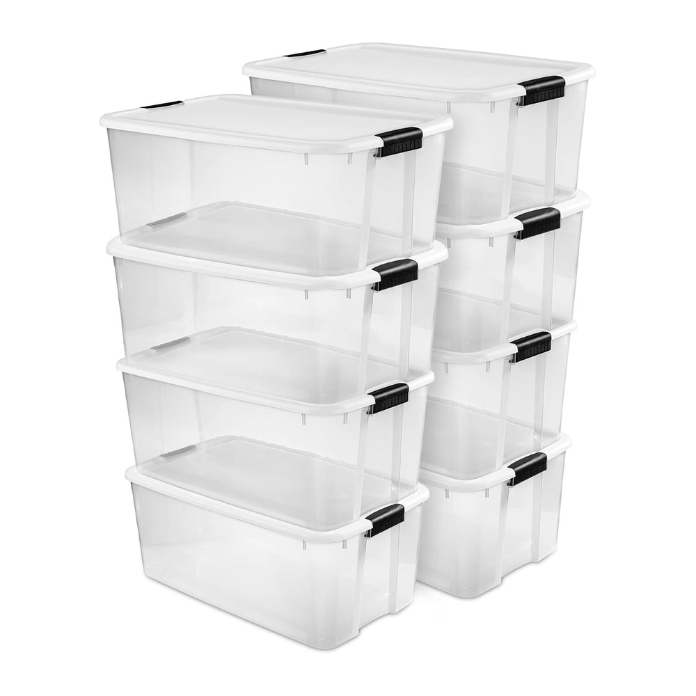Sterilite 8-Pack Ultra Latching Box, Storage Bins