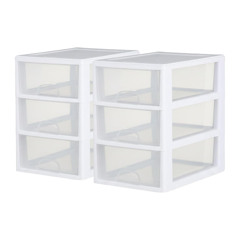 Sterilite Stacking Drawer Storage Organizer for Clothes, 6 Quart, 6-Pack