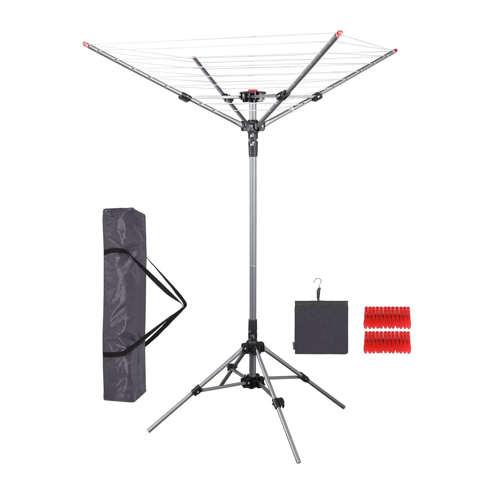 STORAGE MANIAC Portable Umbrella Clothes Drying Rack 8 Lines with 82 Feet Dry...