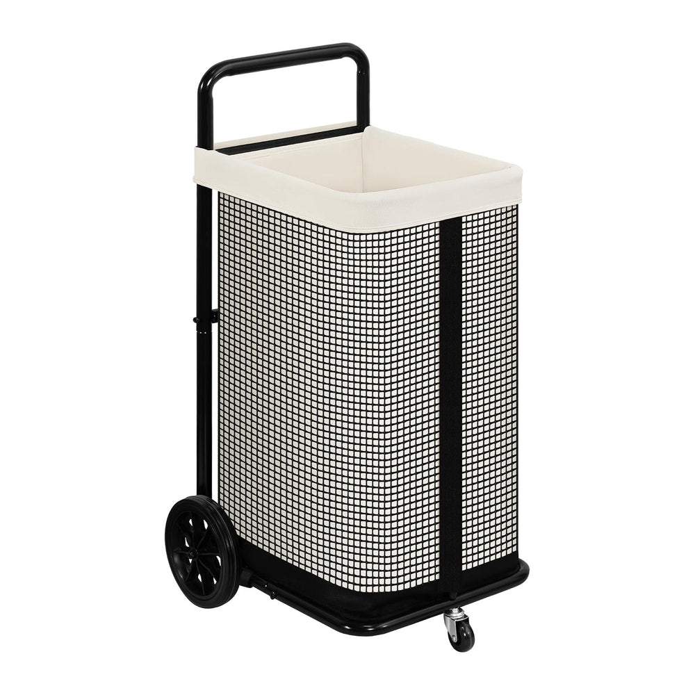 STORAGE MANIAC Rolling Laundry Cart with Removable Canvas Liner Bag, Beige