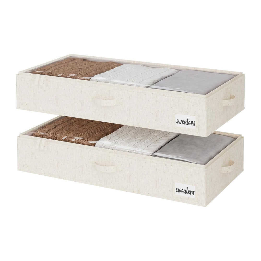 StorageWorks 6 Inch Low Profile Under Bed Storage Containers with Clear Lid