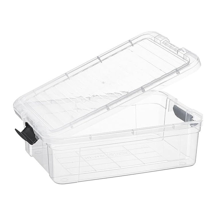 Superio Storage Bins with Lids- 2 Pack, 7.4 Qt Clear Boxes