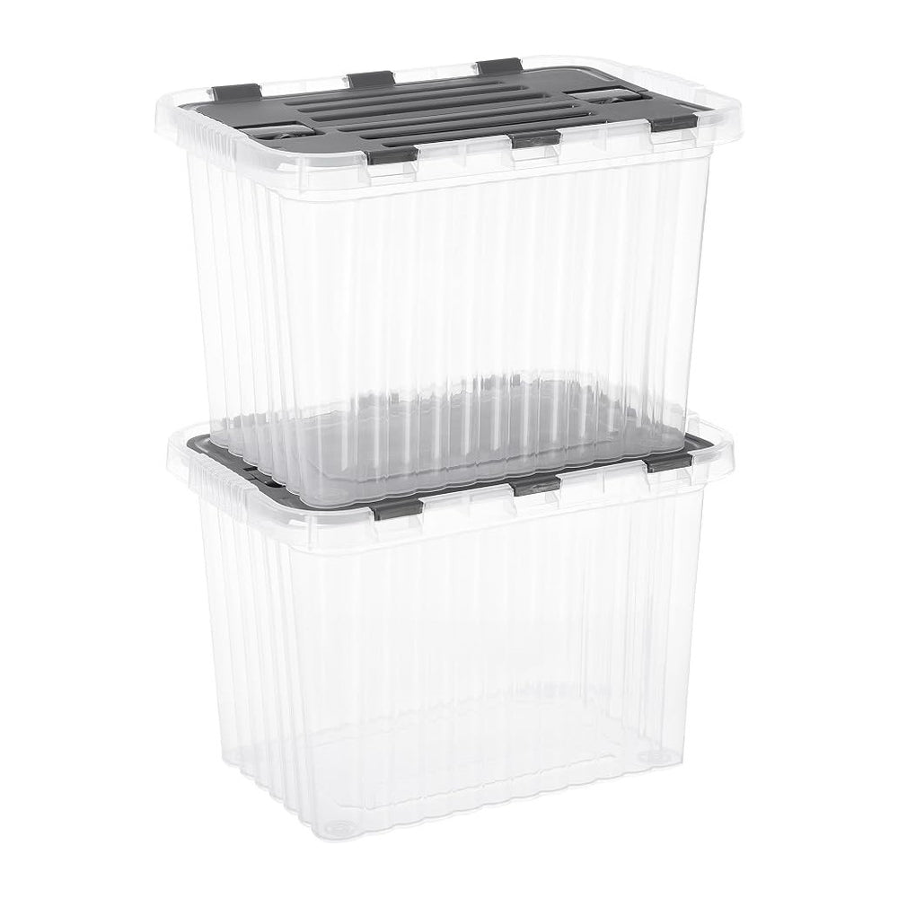 Superio Storage Bins with Lids, Stackable Totes, BPA Free, Odor Free, Organizer
