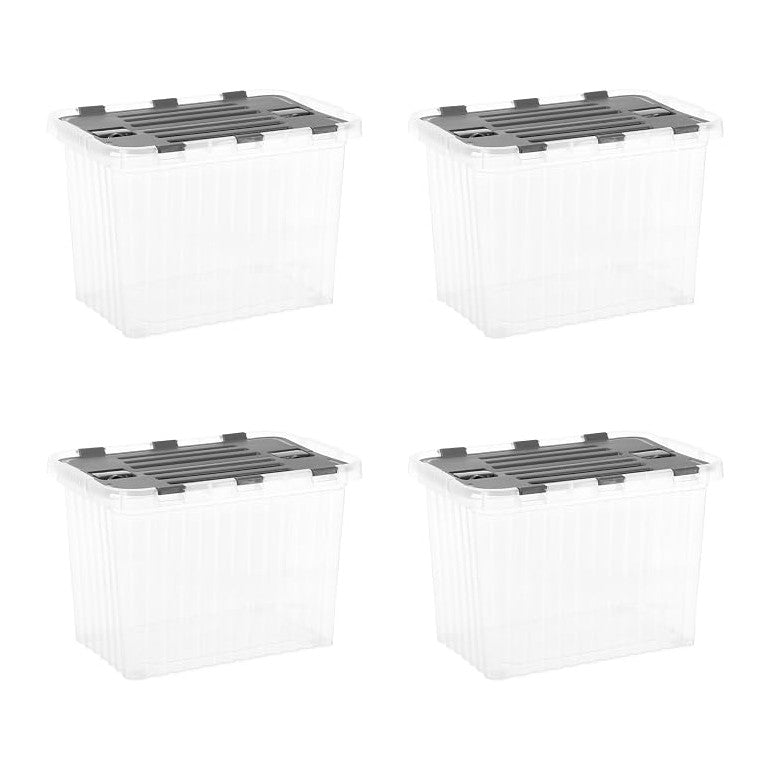 Superio Storage Bins with Lids, Stackable Totes, BPA Free, Odor Free, Organizer