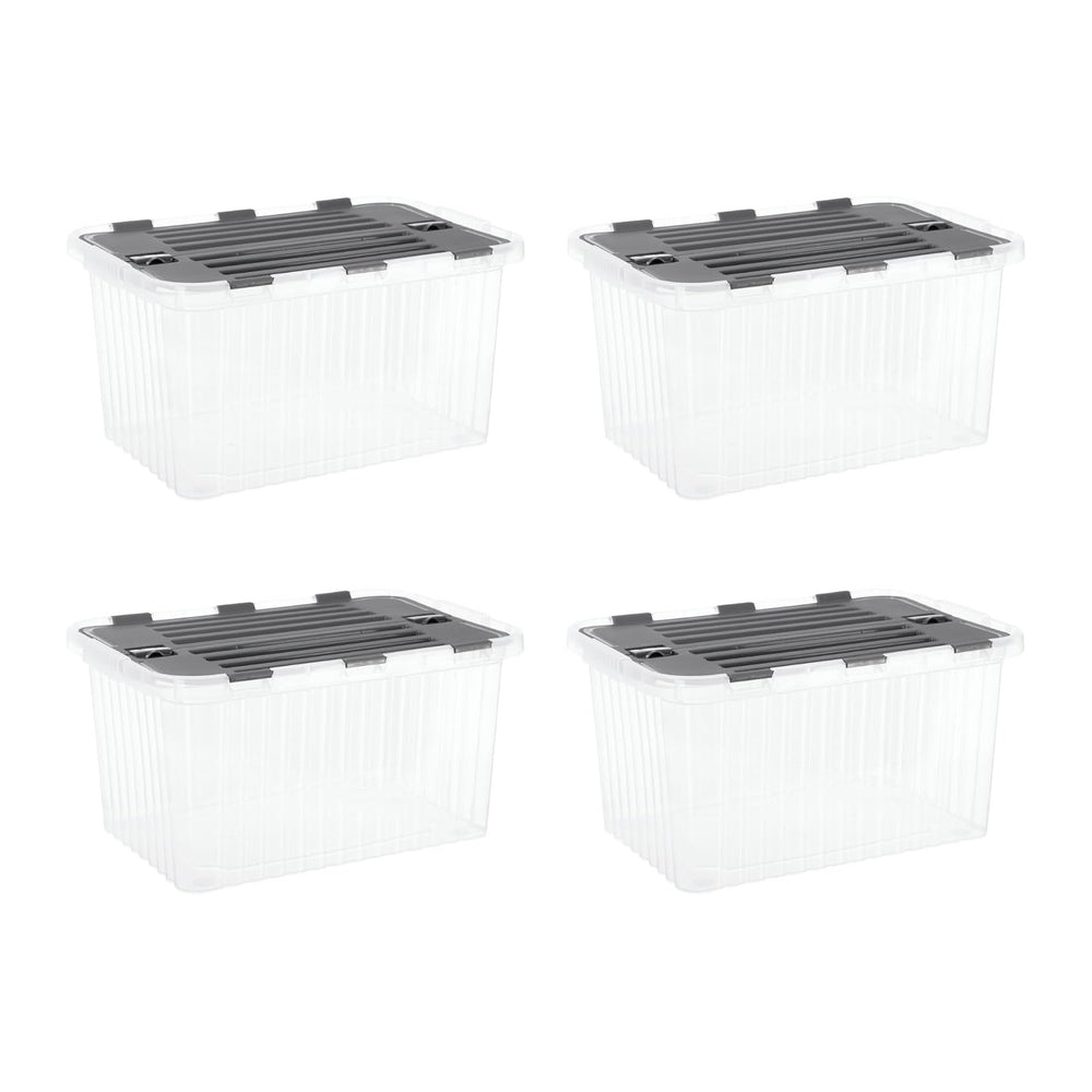 Superio Storage Bins with Lids, Stackable Totes, BPA Free, Odor Free, Organizer