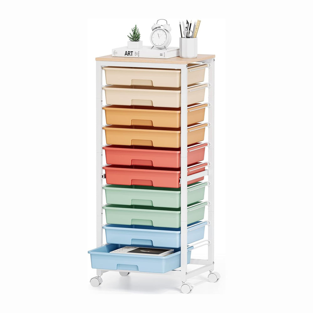SYKIARIOL 10 Drawer Rolling Cart,Rainbow
