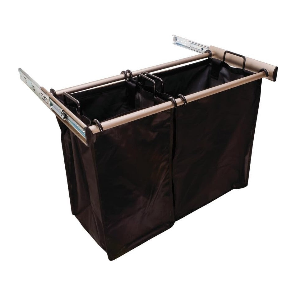 TAG Hardware Full Extension Pullout Laundry Hamper with Removable Bag Matt Ni...