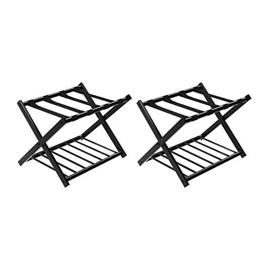 Tangkula Luggage Rack (Set of 2), Folding Metal Suitcase Luggage Stand, Doubl...