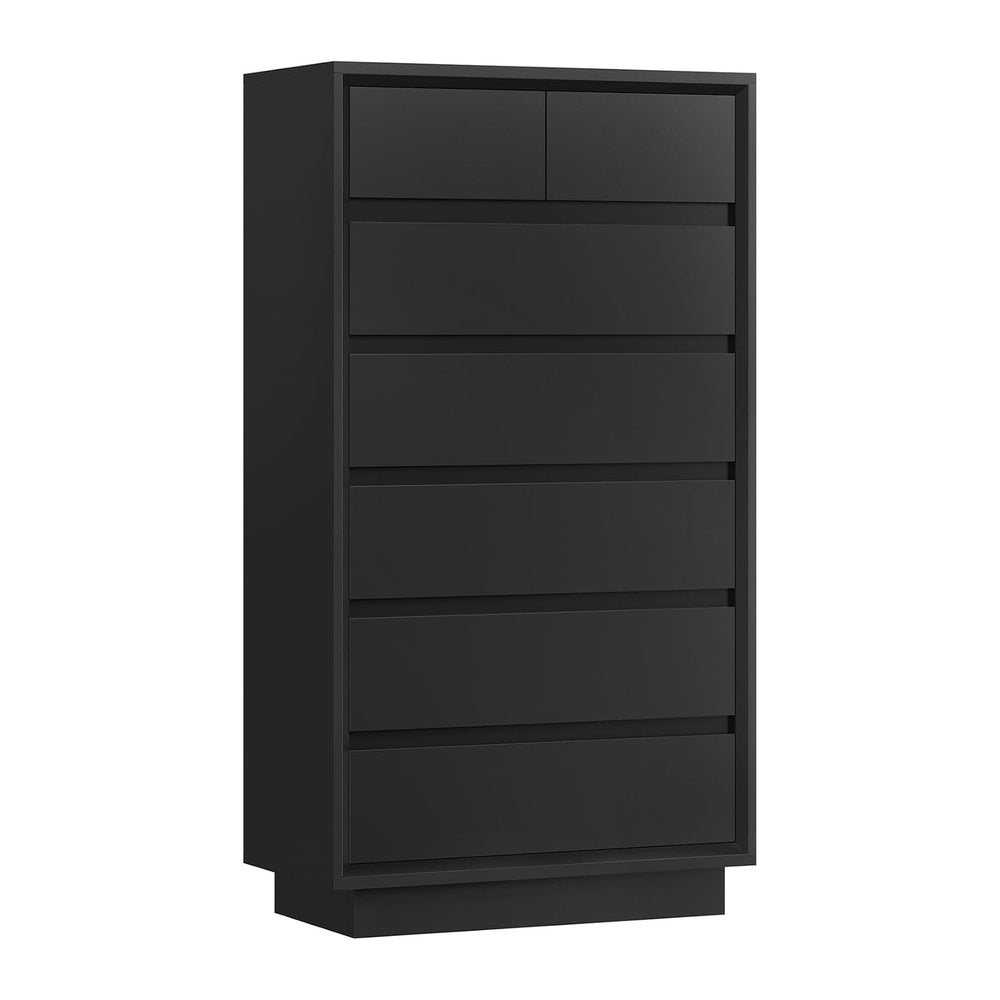 TEENFON 51.6" Tall Dresser for Bedroom, Black Dresser, 7 Drawer Dresser