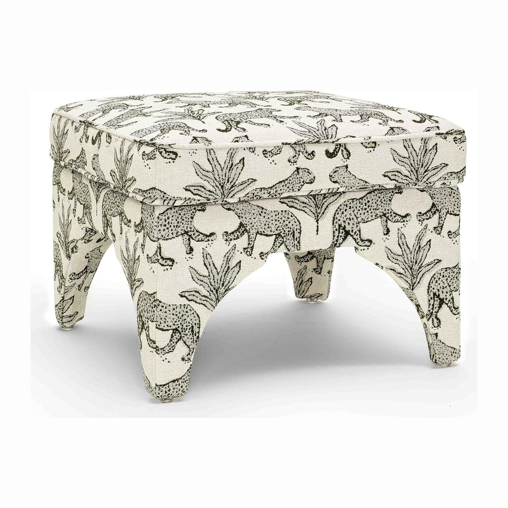 Tov Furniture Raji Jacquard Ottoman (Taupe Leopard)