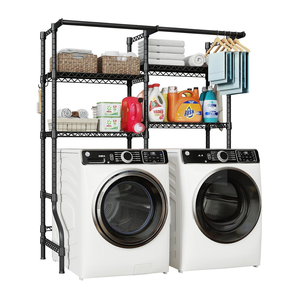 ULIFHOME U14 Medium Over the Washer and Dryer Shelves, 4 Tiers Laundry Room S...