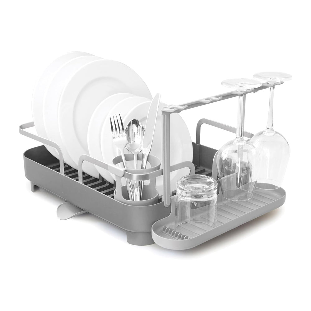 Umbra Holster Dish Rack– Molded Plastic Dish Drying Rack with Drainage Spout,...