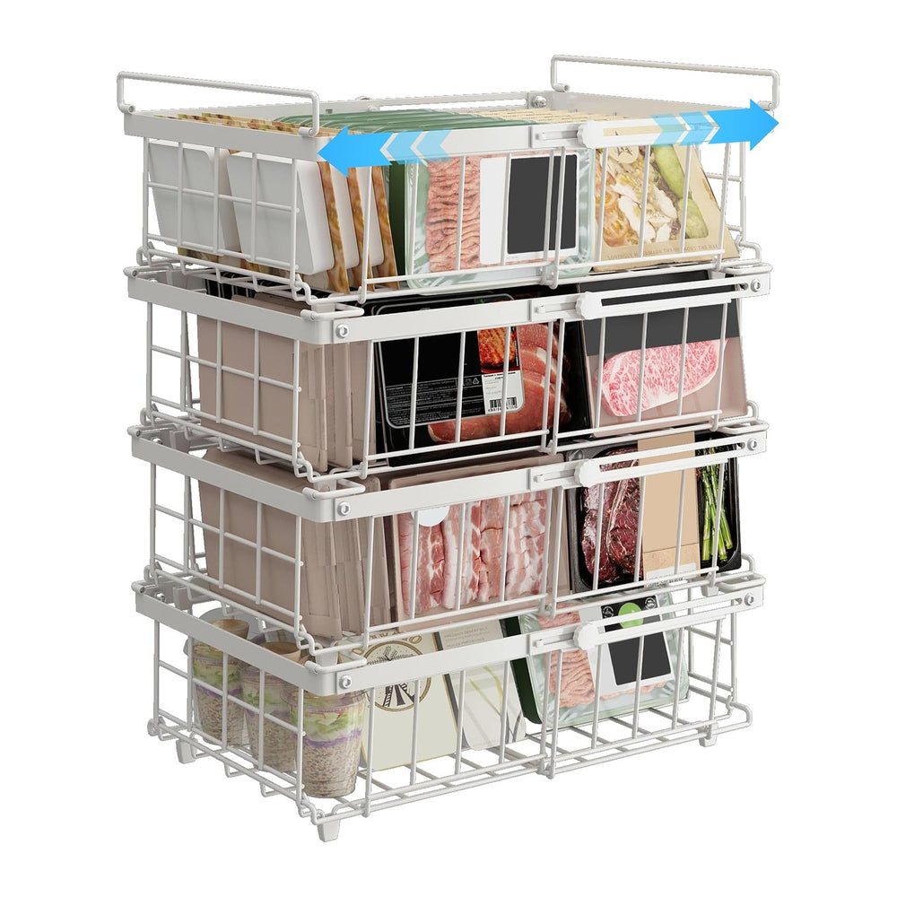 UMDONX 4-Pack Expandable Stackable Large Freezer Storage Boxes