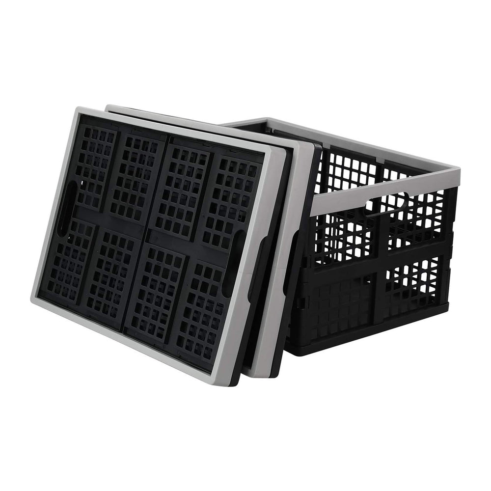 Vababa 42 L Stackable Collapsible Storage Crate, 3-Pack Storage Basket