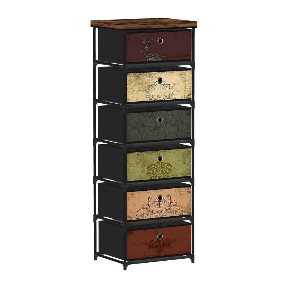VASICAR 6 Drawers Storage Organizer Cabinet, Small Fabric Dresser