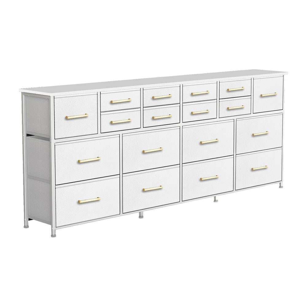VASICAR 74.8 Inch Wide TV Stand, Dressers for Bedroom with Fabric Drawers
