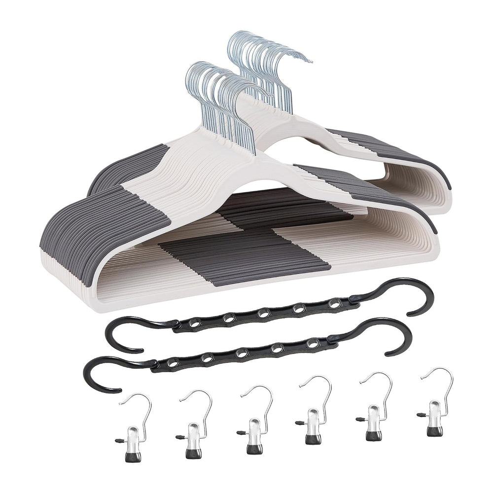 VECELO 50 Pack Clothes Hangers, Non-Slip Plastic Coat Hanger, 360°Swivel Hook...