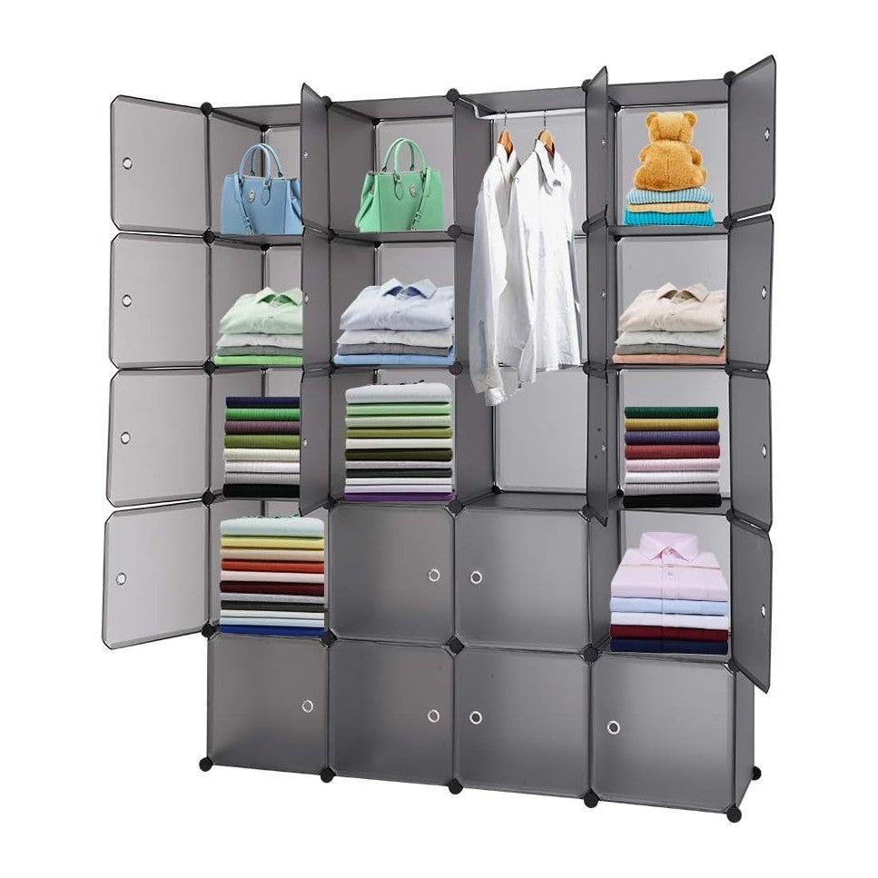 VINGLI Cube Storage Organizer, Plastic Closet Cabinet, DIY Plastic Modular Bo...