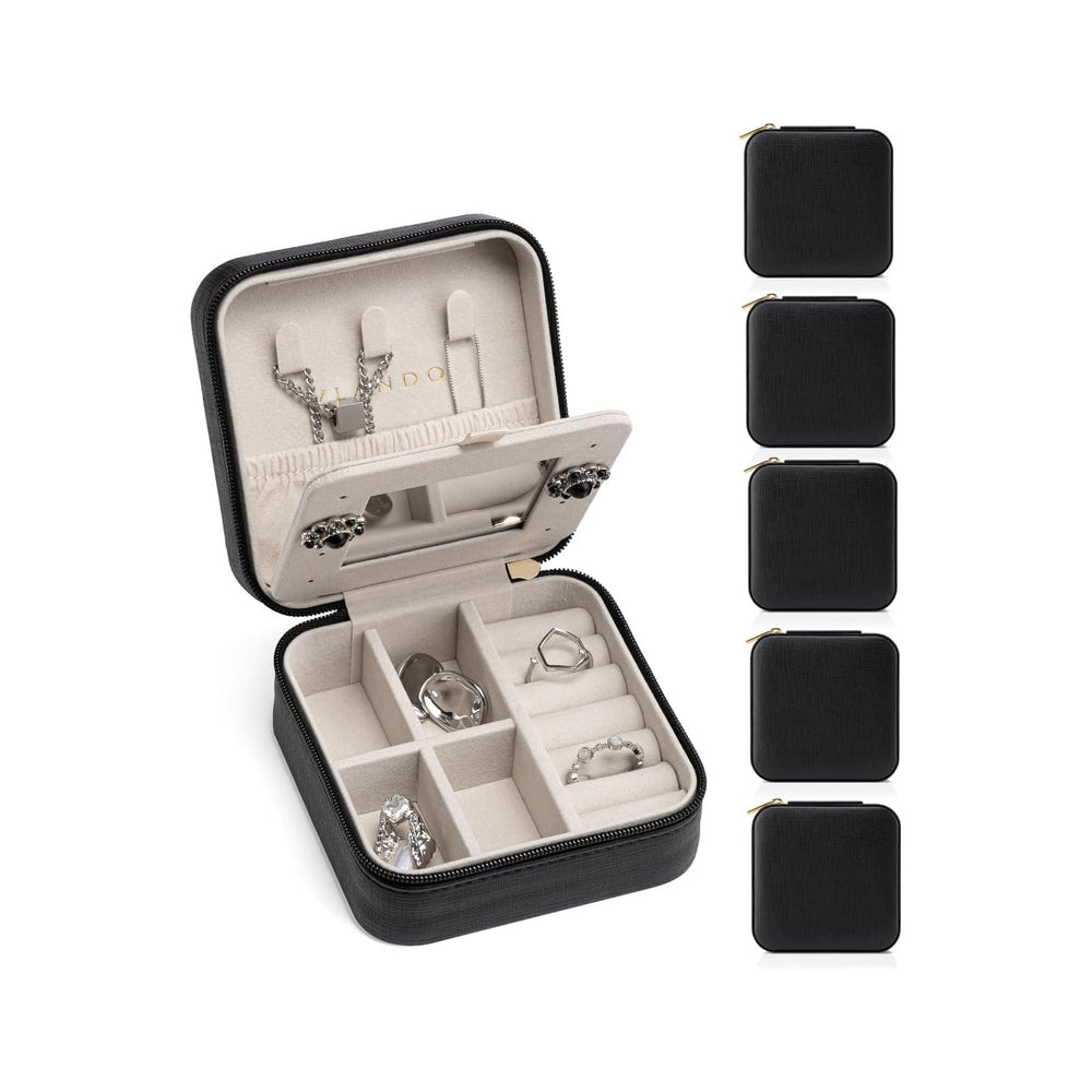 VLANDO Travel Jewelry Box, Small Jewelry Travel Organizer Case for Girls Wome...