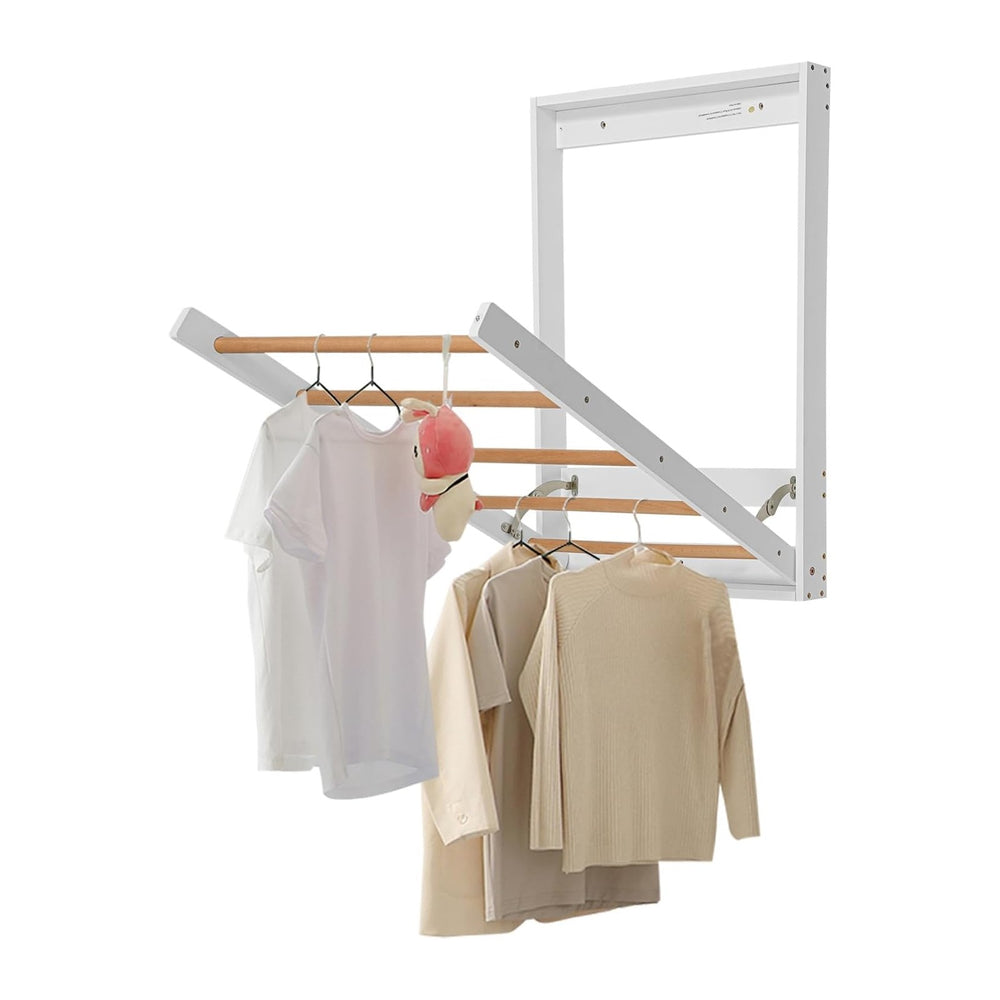 Wall Mount Clothes Drying Rack for Laundry, Foldable Wall Mount Laundry Rack ...