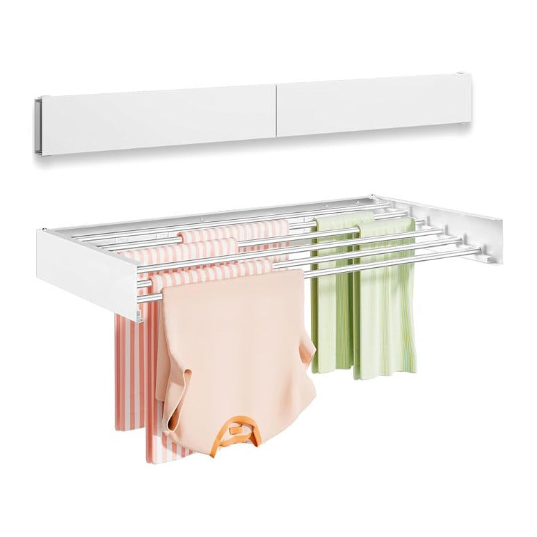 Wall Mounted Clothes Drying Rack 40 inches, Foldable Wall Mount Laundry Rack
