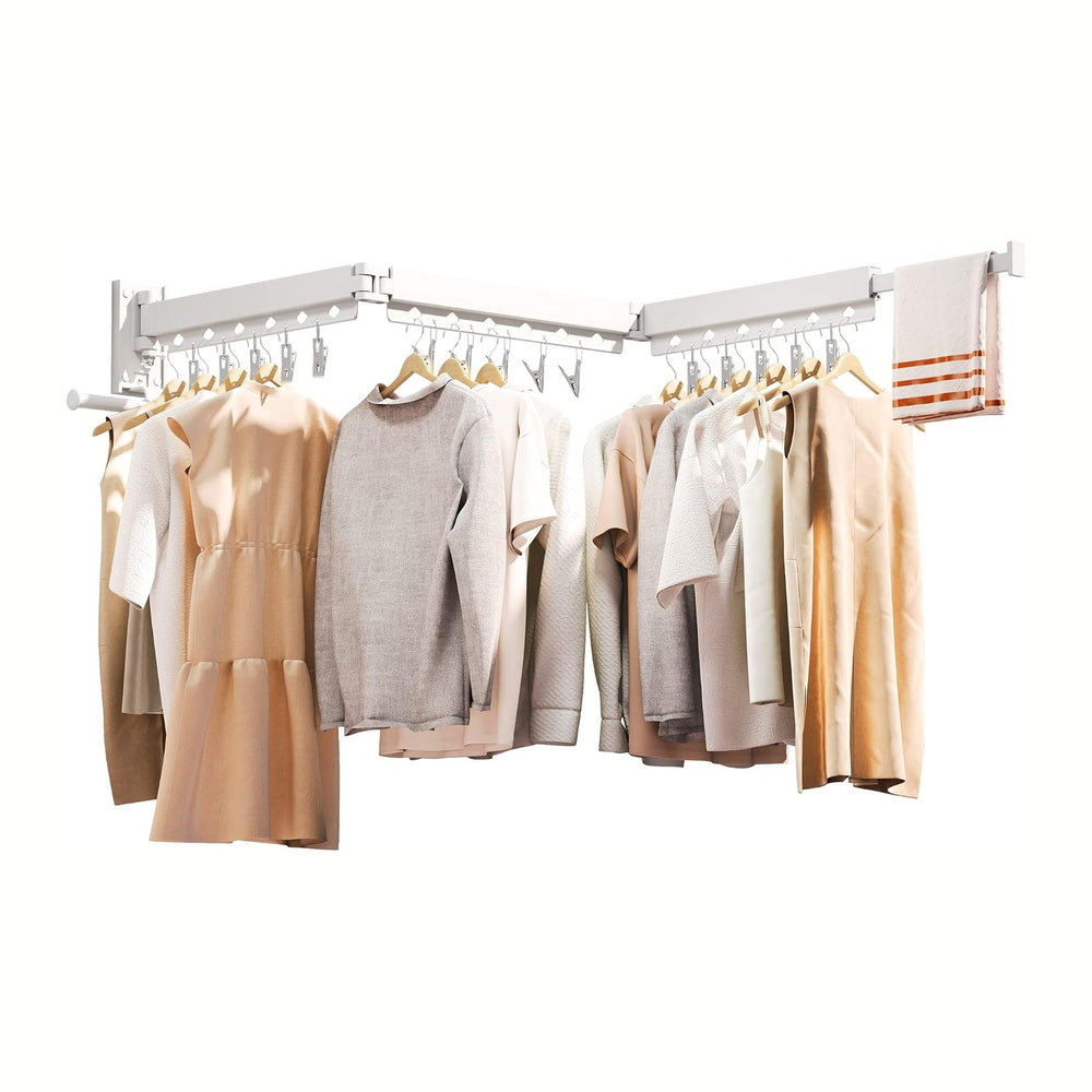 Wall Mounted Clothes Hanger, Clothes Drying Rack, Laundry Rack Wall Mount