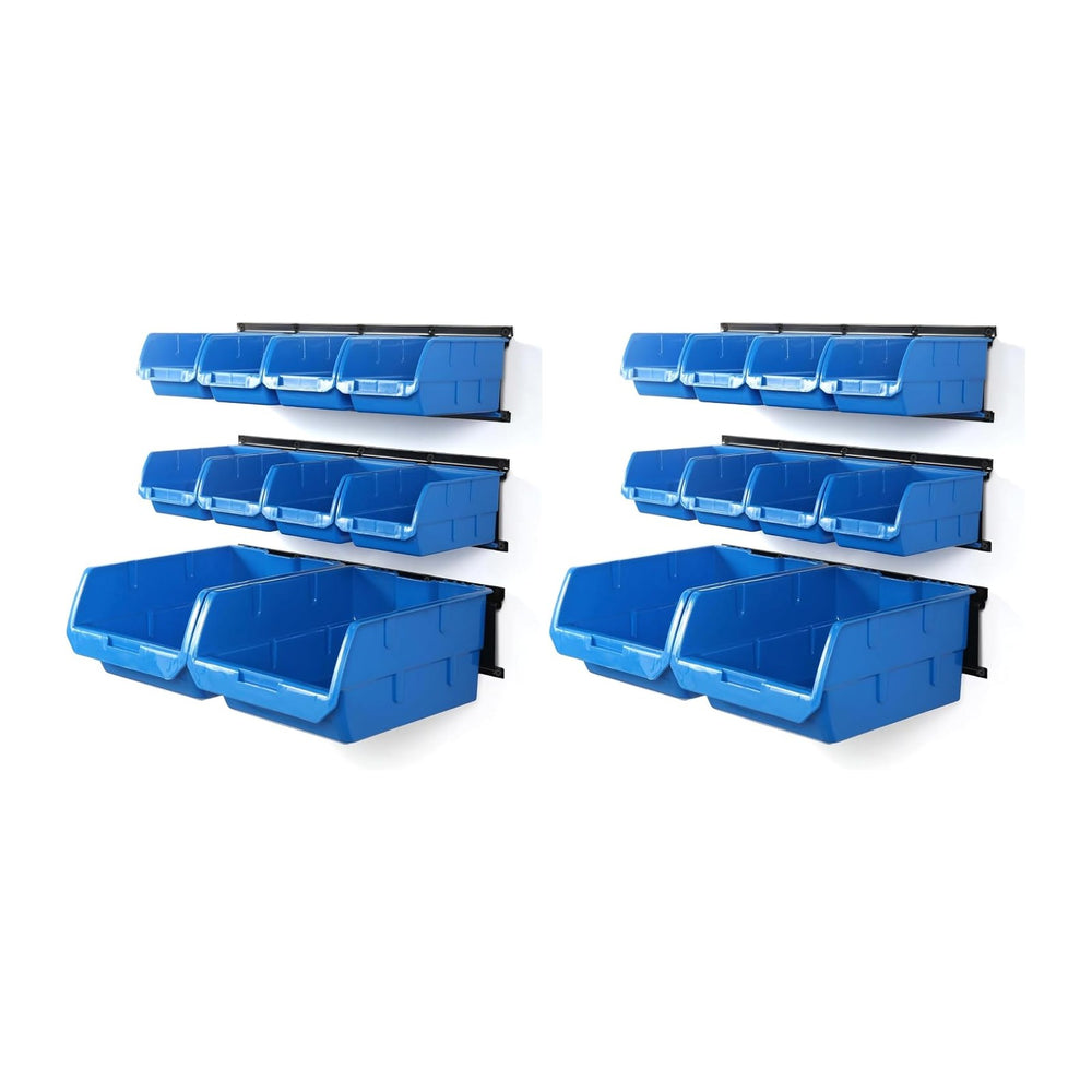 Wallmaster Wall Mounted Storage Bins, Wall Storage Bins Parts Rack 10 Bins&am...