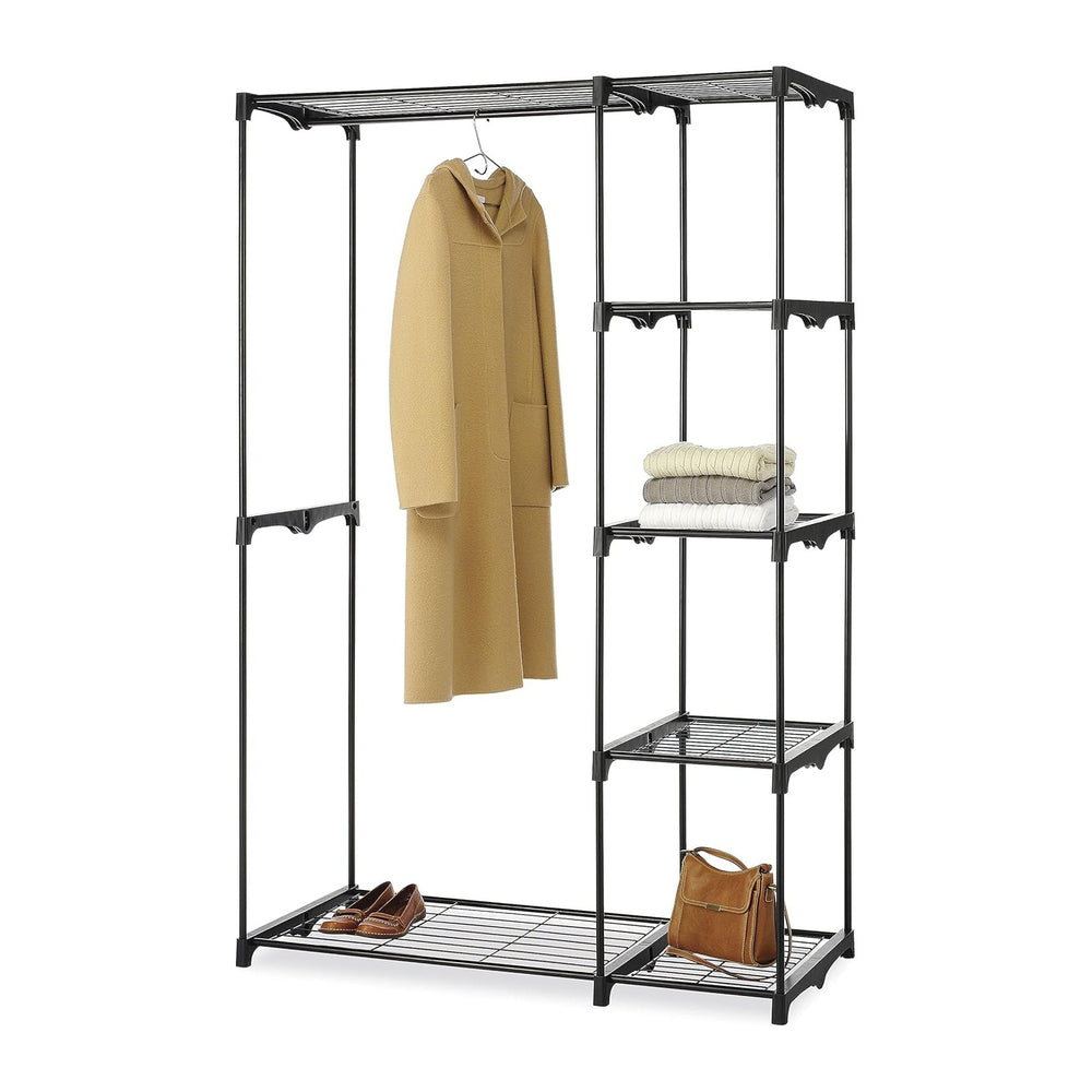 Whitmor Deluxe Double Rod Freestanding Closet Heavy Duty Storage Organizer