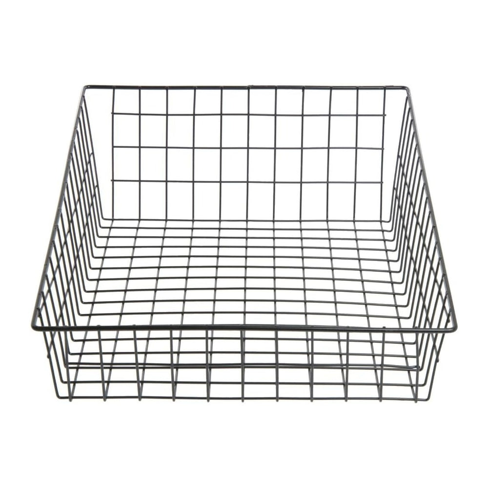 WIRECRAFT MANUFACTURING COMPANY Bagel Basket Rectangular Black Wire - 14&quot...
