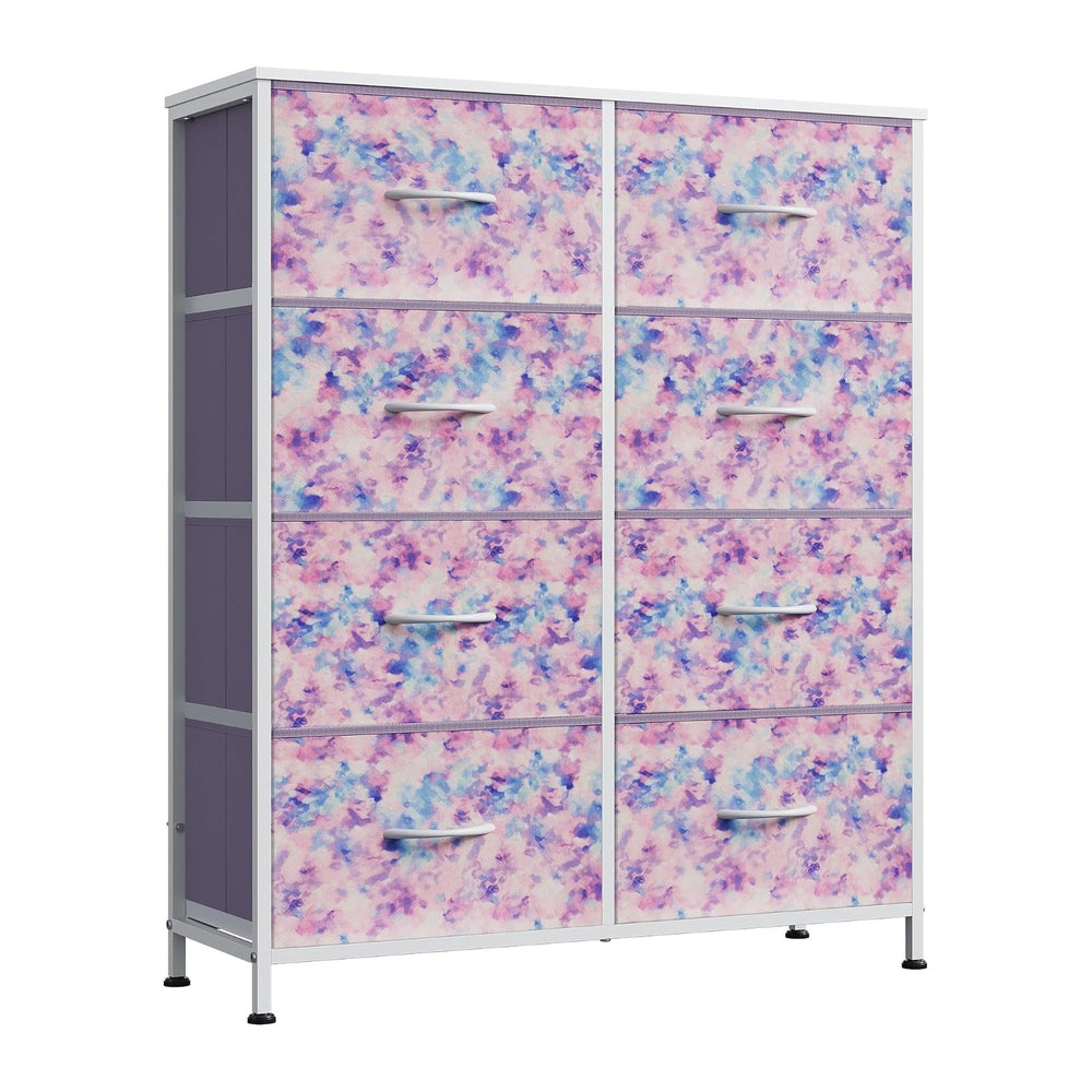 WLIVE 8 Drawer Fabric Dresser for Bedroom, Tall Storage Tower, Tie-dye