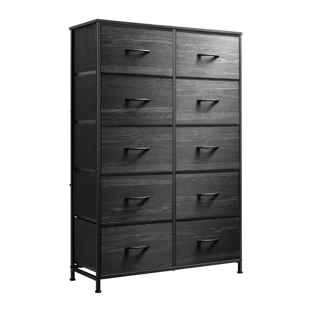 WLIVE Tall Dresser for Bedroom with 10 Fabric Drawers, Black