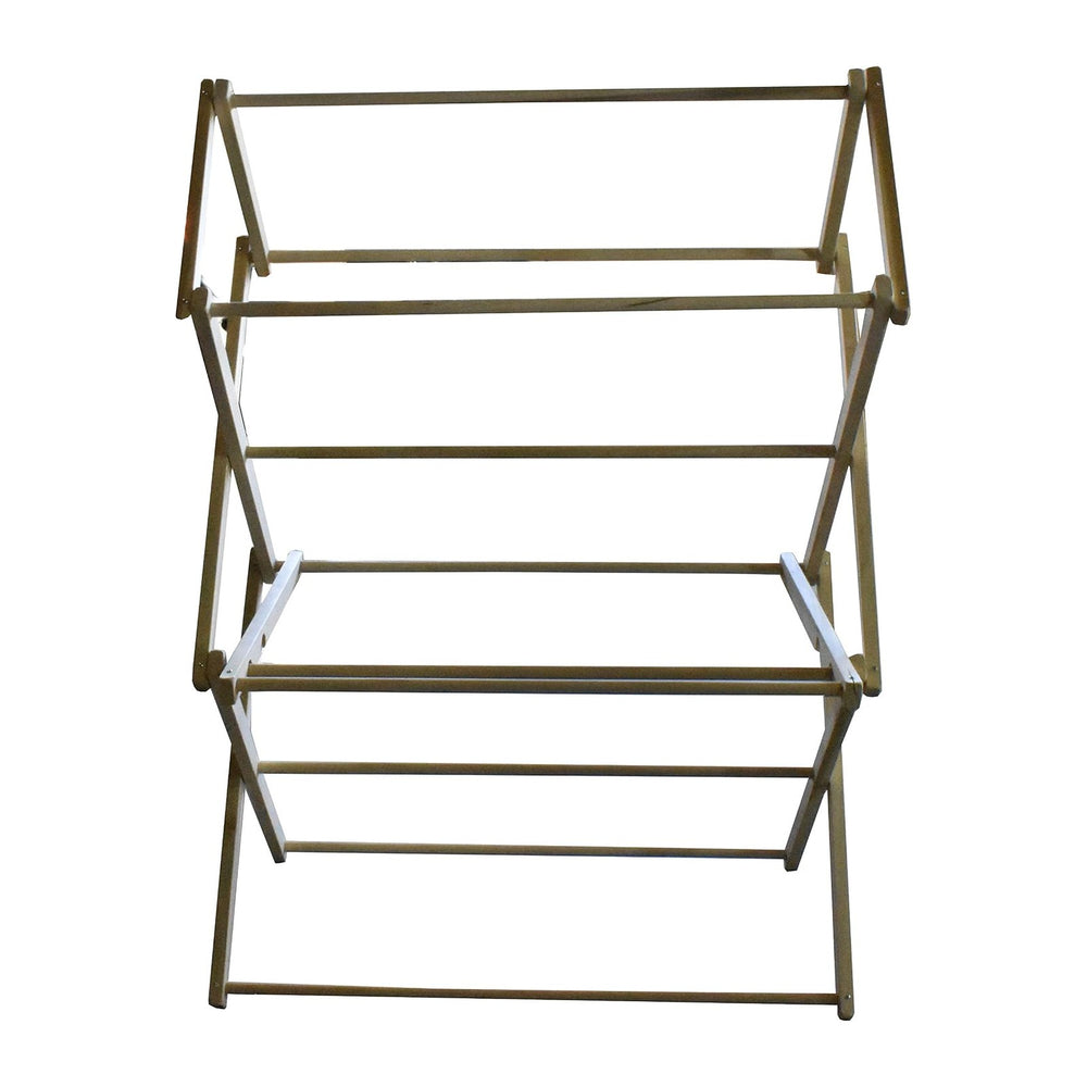 Wooden Amish Made Folding Clothes Drying Rack Handmade for Hanging Laundry (S...