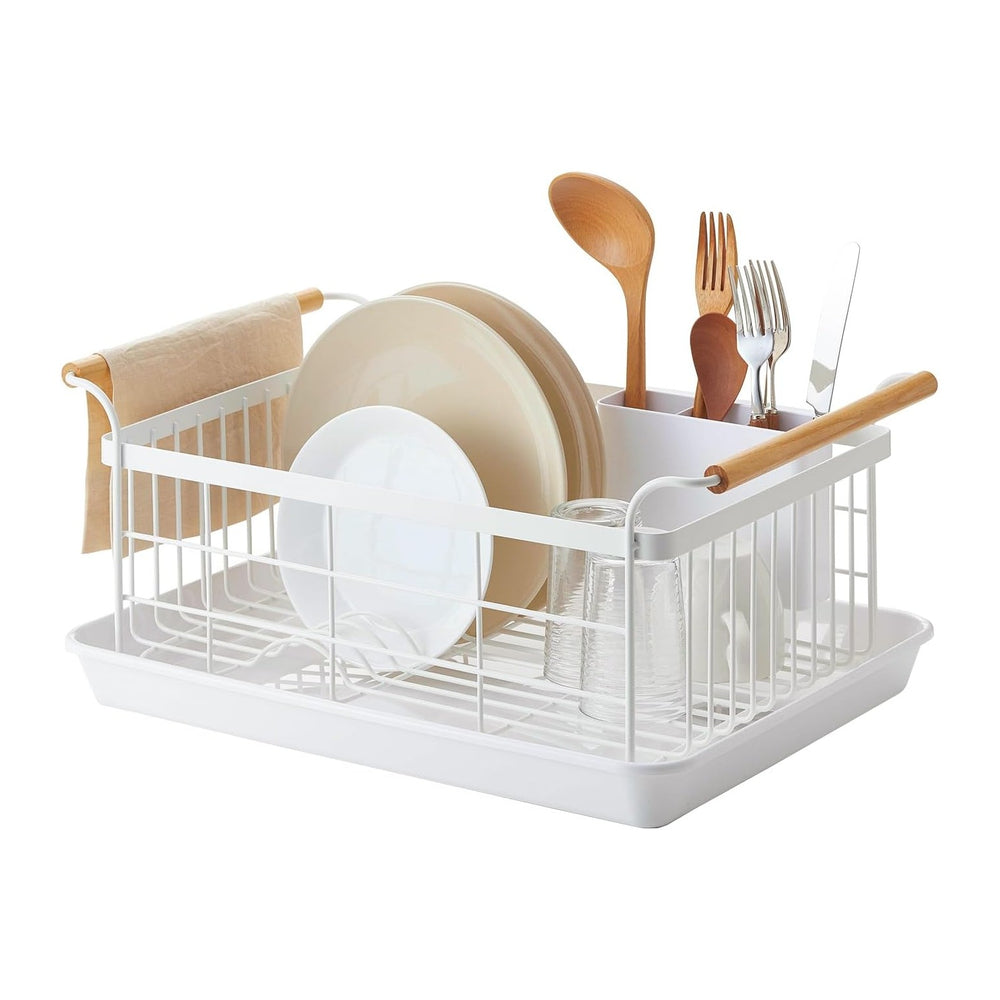 YAMAZAKI Home Dish Drying Rack – Modern White Dish Rack for Kitchen Counter w...