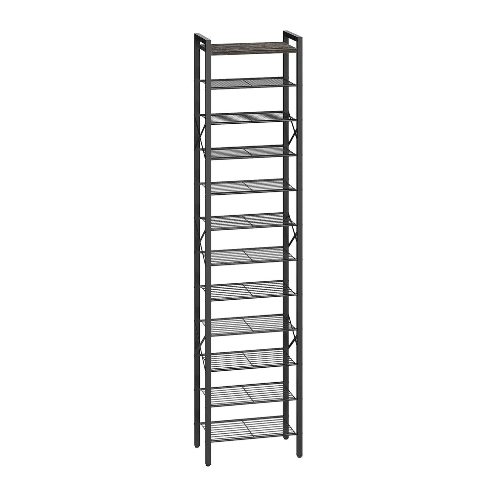 YATINEY 12-Tier Narrow Shoe Rack, Tall Shoe Rack for 12-24 Pairs, Slim Shoe S...