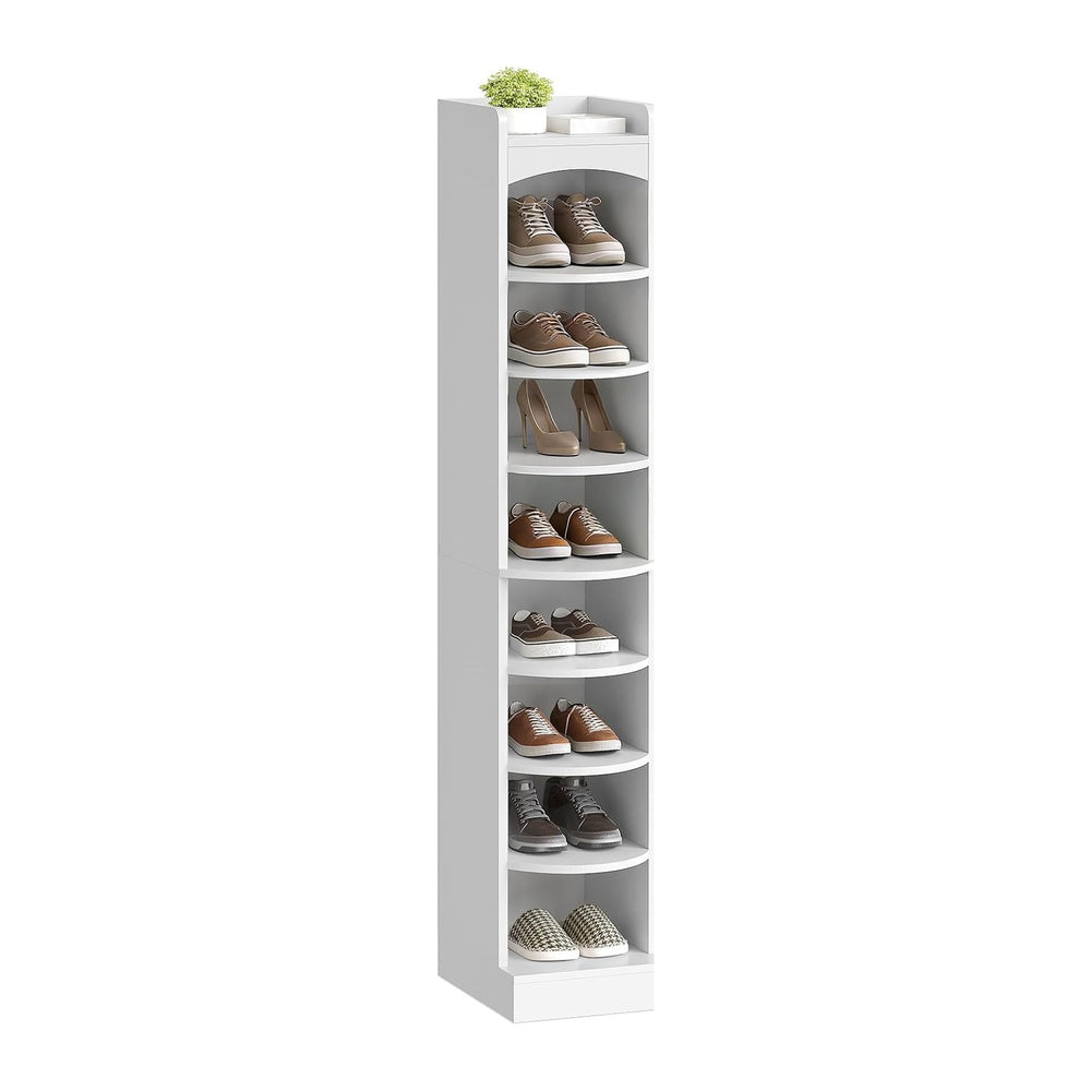 YATINEY 9-Tier Tall Shoe Rack, Wooden Shoe Storage Organizer, Narrow Shoe Cab...