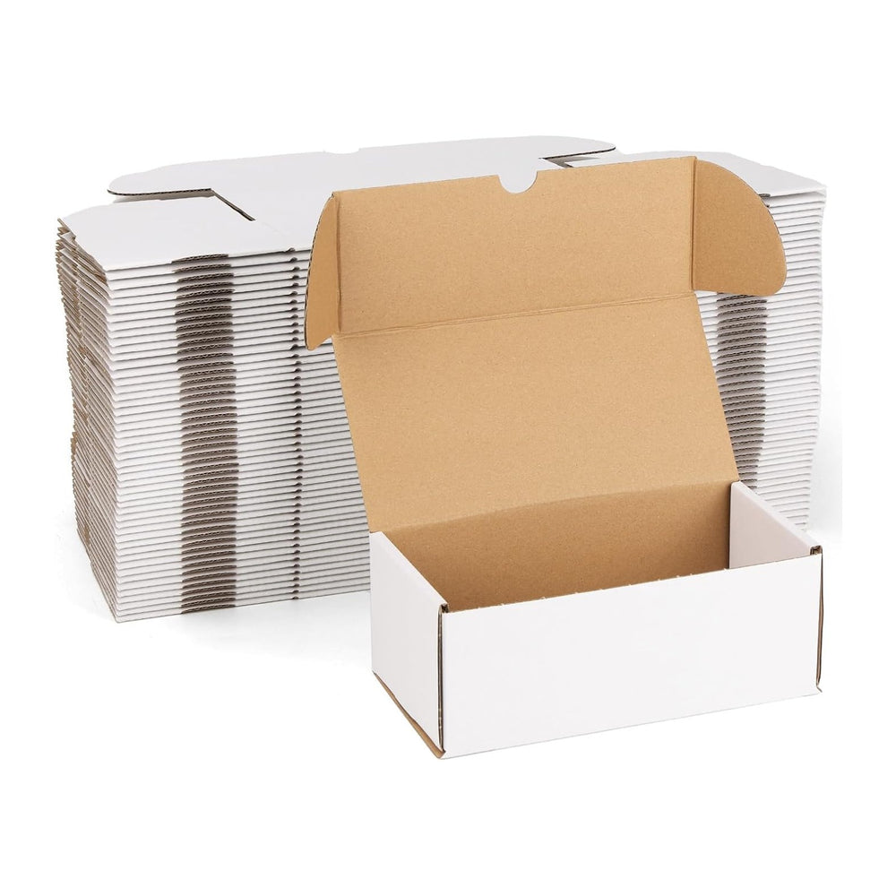 ZBEIVAN 8x4x3 White Shipping Boxes Set of 50, Corrugated Cardboard Mailer Box...