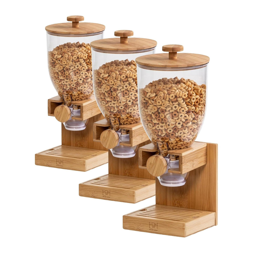 ZevrO Honey-Can-Do Bamboo Cereal Dispenser with Airtight Lid – Countertop Dry...